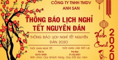 Thông báo lịch nghỉ tết nguyên đán 2020